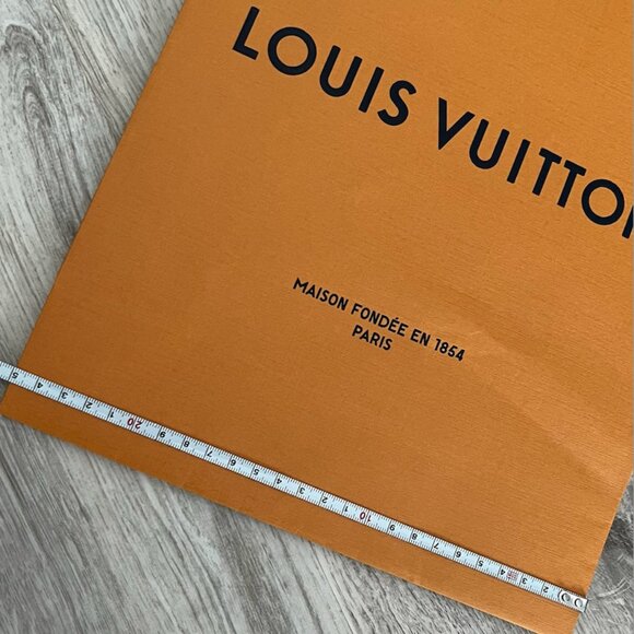 Louis Vuitton Orange Shopping Bag with Blue Handles - Picture 9 of 10
